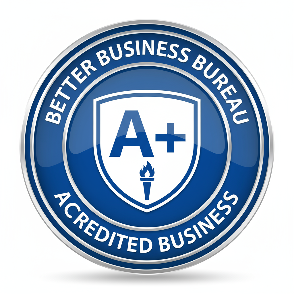 Better Business Bureau A+ rating badge